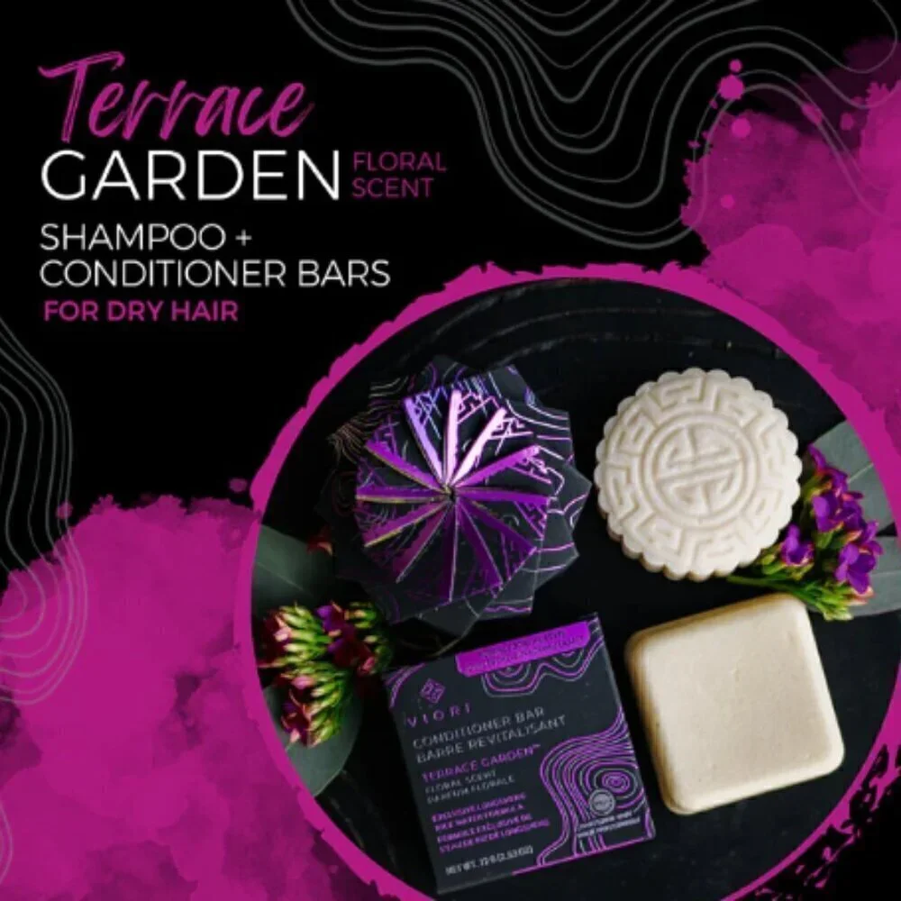 NEW！Viori Shampoo Bar＋Conditioner Bar＋Bamboo Holder Set -HIDDEN WATERFAL…